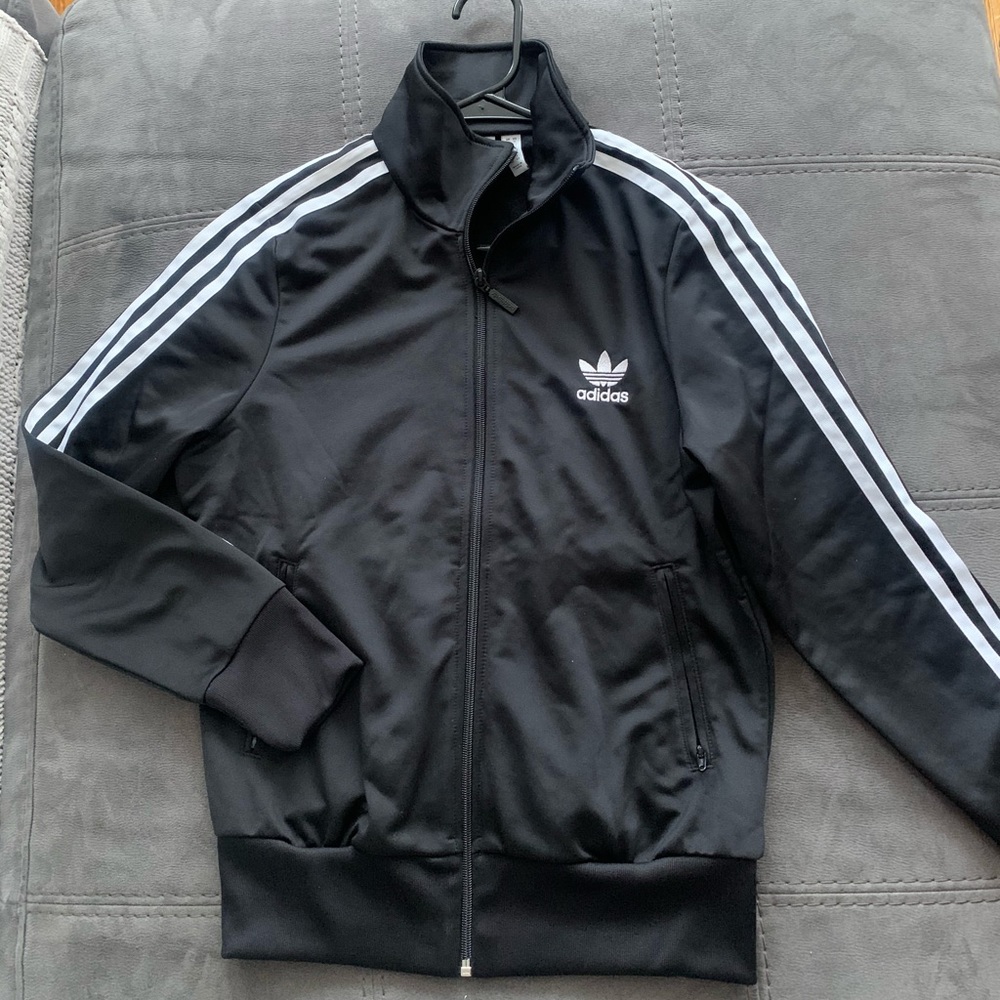 Women’s Black Adidas 3 stripes Zip up Jacket Size Small